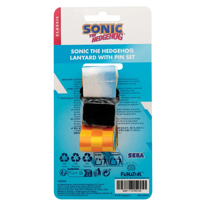 Official Sonic The Hedgehog – Lanyard & Pin Badge Set
