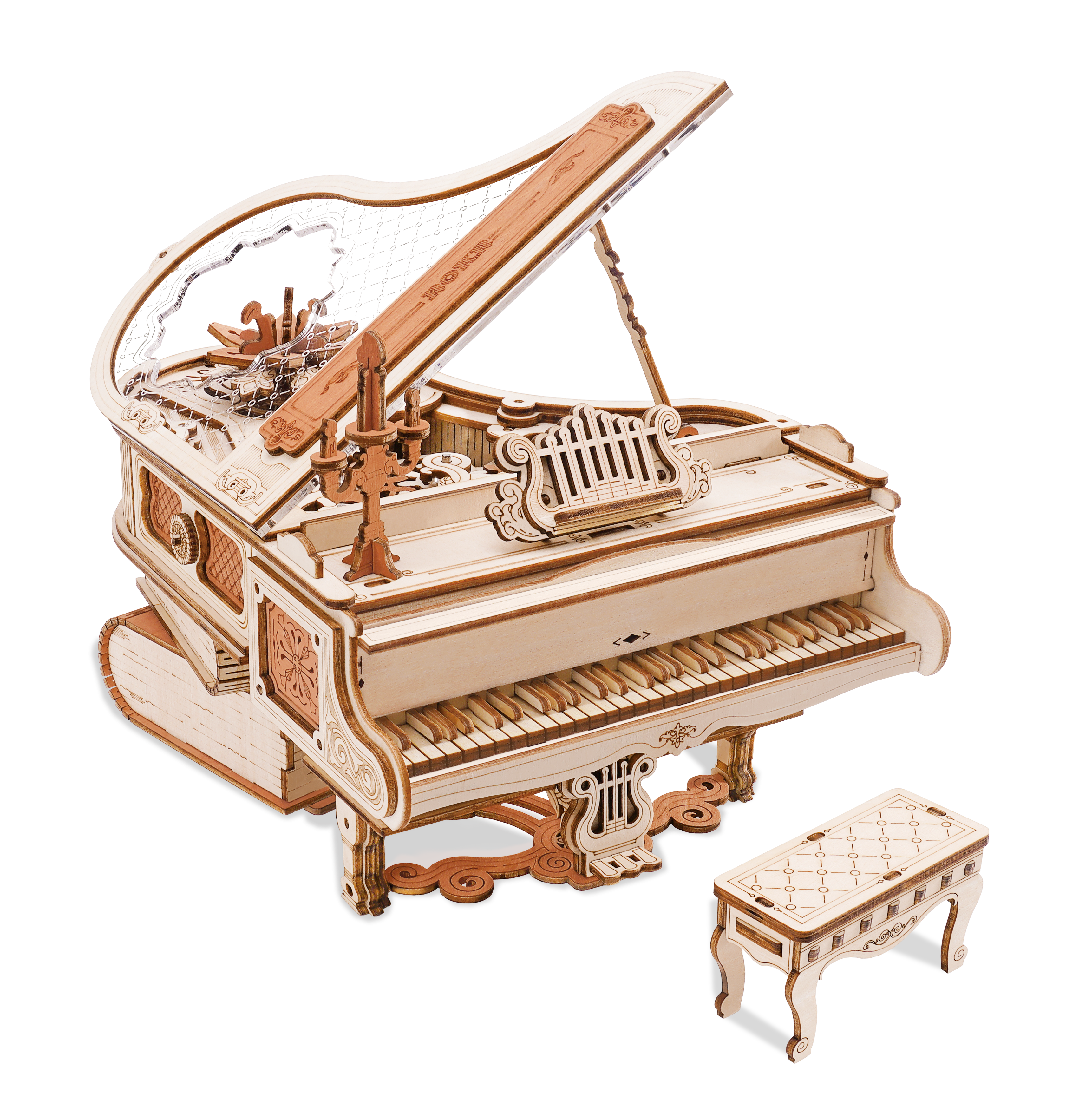 Magic Piano Mechanial Music Box 3D Wooden Puzzle