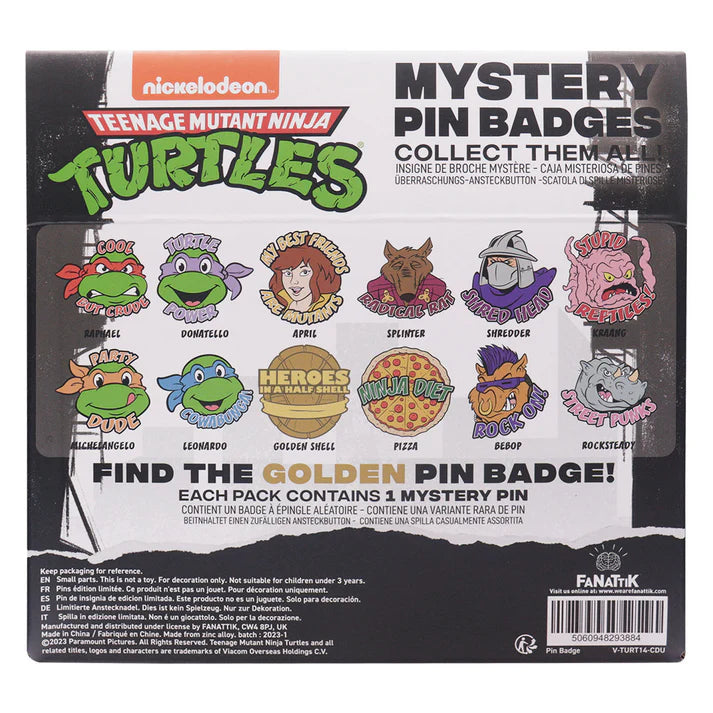Official Teenage Mutant Ninja Turtles Mystery Pin Badge CDU Containing Blind Box (1pcs)