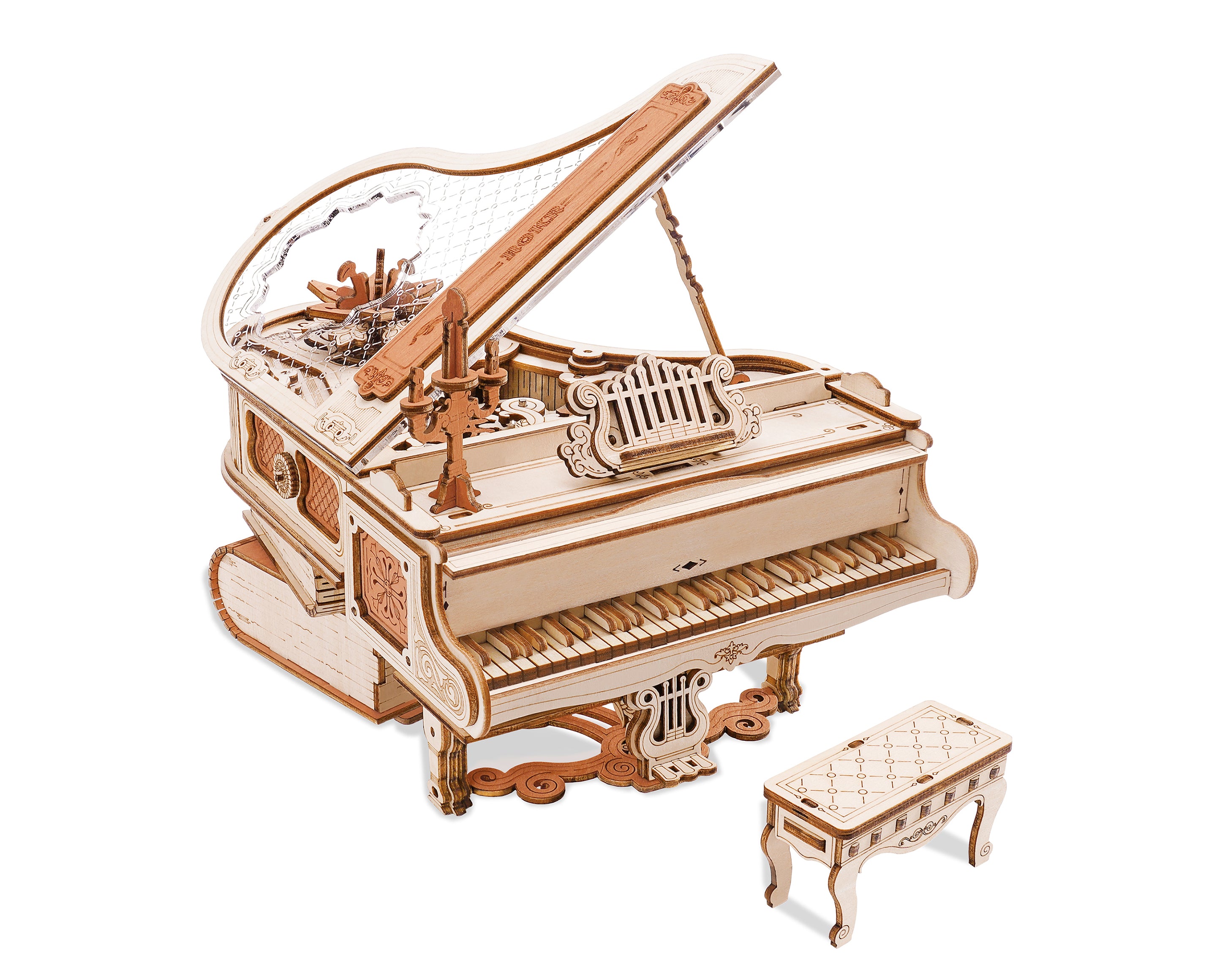 Magic Piano Mechanial Music Box 3D Wooden Puzzle