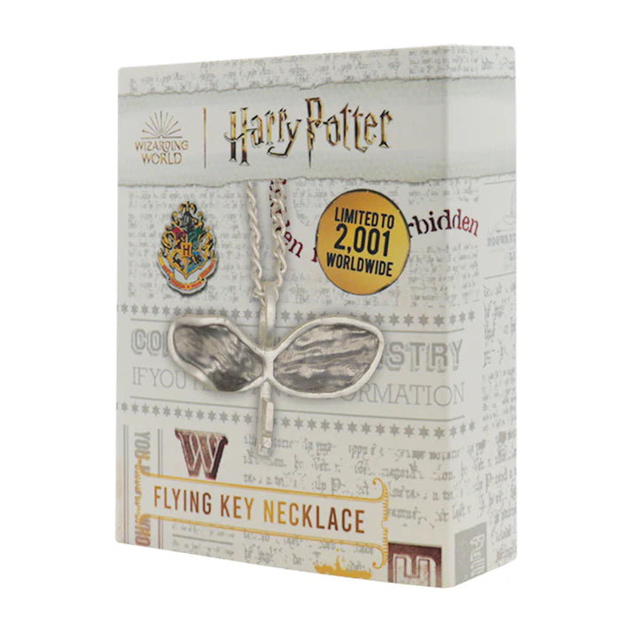 Official Harry Potter .999 Silver Plated Flying Key Necklace