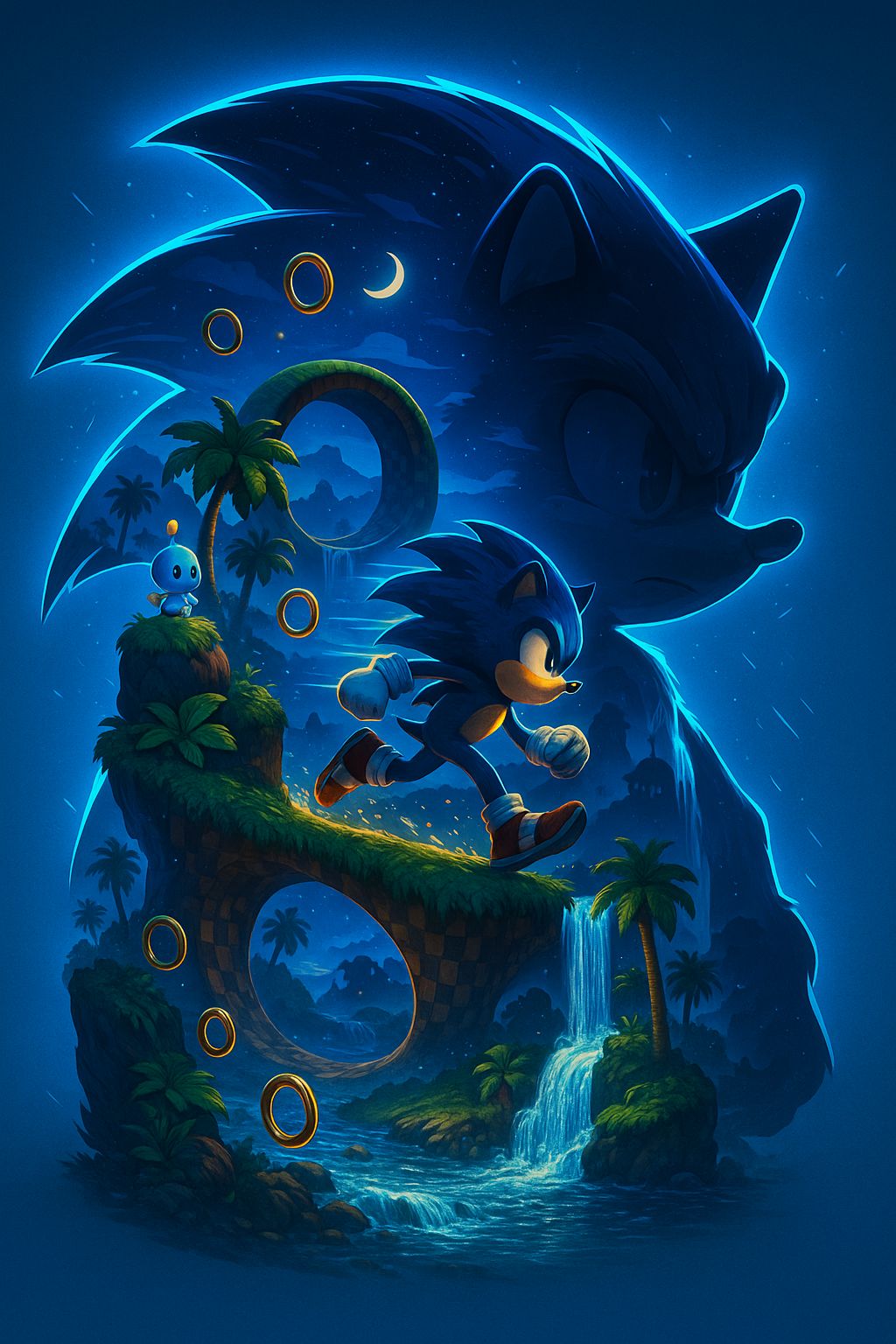 Sonic Decorative Painting Wall Wooden Posters (28x43cm)