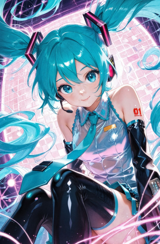 Anime Hatsune Miku Decorative Painting Wall Wooden Posters (28x43cm)