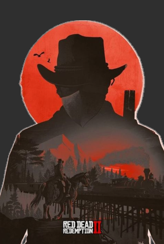 Red Dead Redemption II Decorative Painting Wall Wooden Posters (28x43cm)