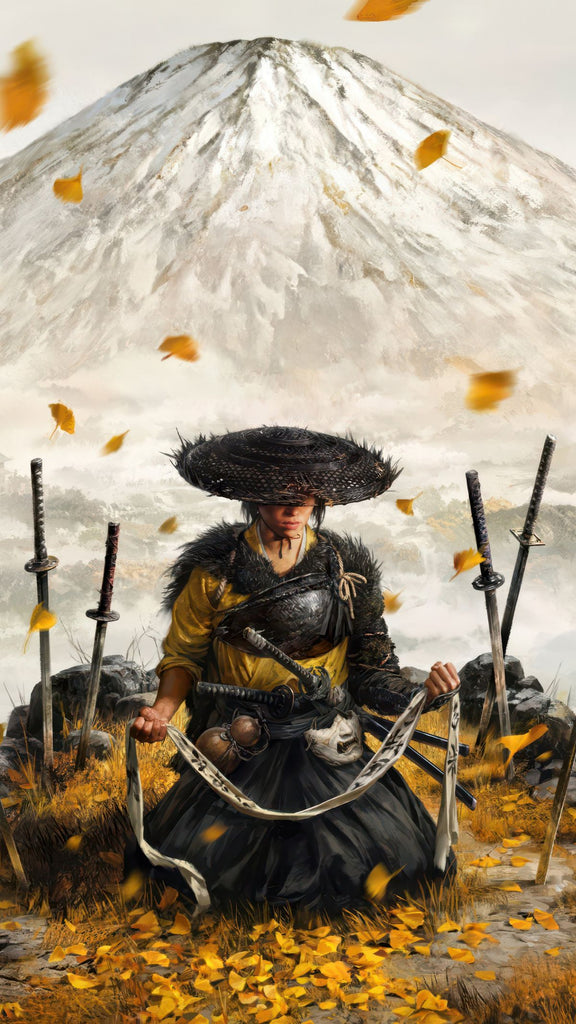 Ghost of Yotei Decorative Painting Wall Wooden Posters (28x43cm)