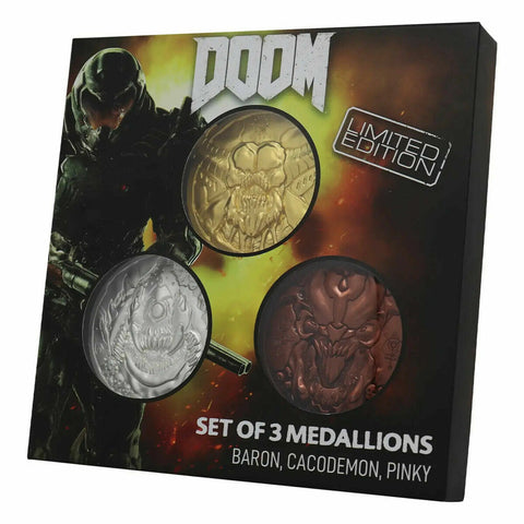 Doom 5th Anniversary Set ­of 3 Medallions Coins ­Limited Edition