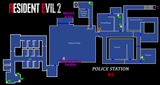 Resident Evil 2 - Map Police Station B1 Frameless Arts (50*30 cm)