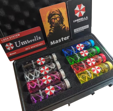 Resident Evil Biohazard Virus Sample Vial Vaccine Replica Set & Master Key