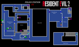Resident Evil 2 - Map Police Station F3 Frameless Arts (50*30 cm)
