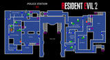 Resident Evil 2 - Map Police Station F2 Frameless Arts (50*30 cm)