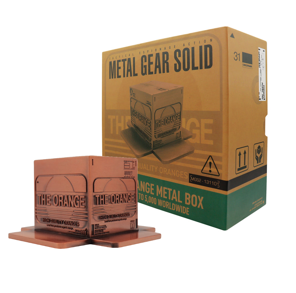 Official Metal Gear Solid 2 Replica Antique Gold Plated Cardboard Box