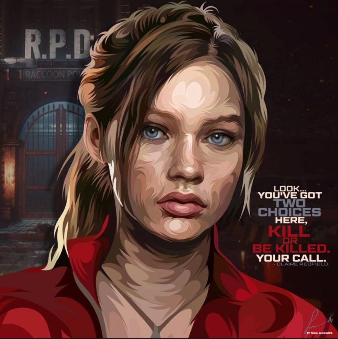 Resident Evil Claire Redfield [Glossy Version] Decorative Painting Wall Wooden Posters (30x30cm)