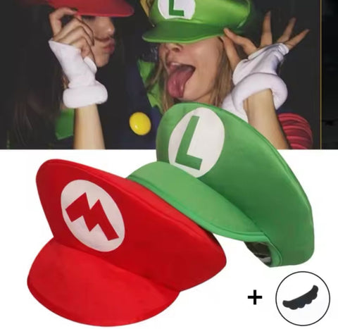 Super Mario Hats + Mustache