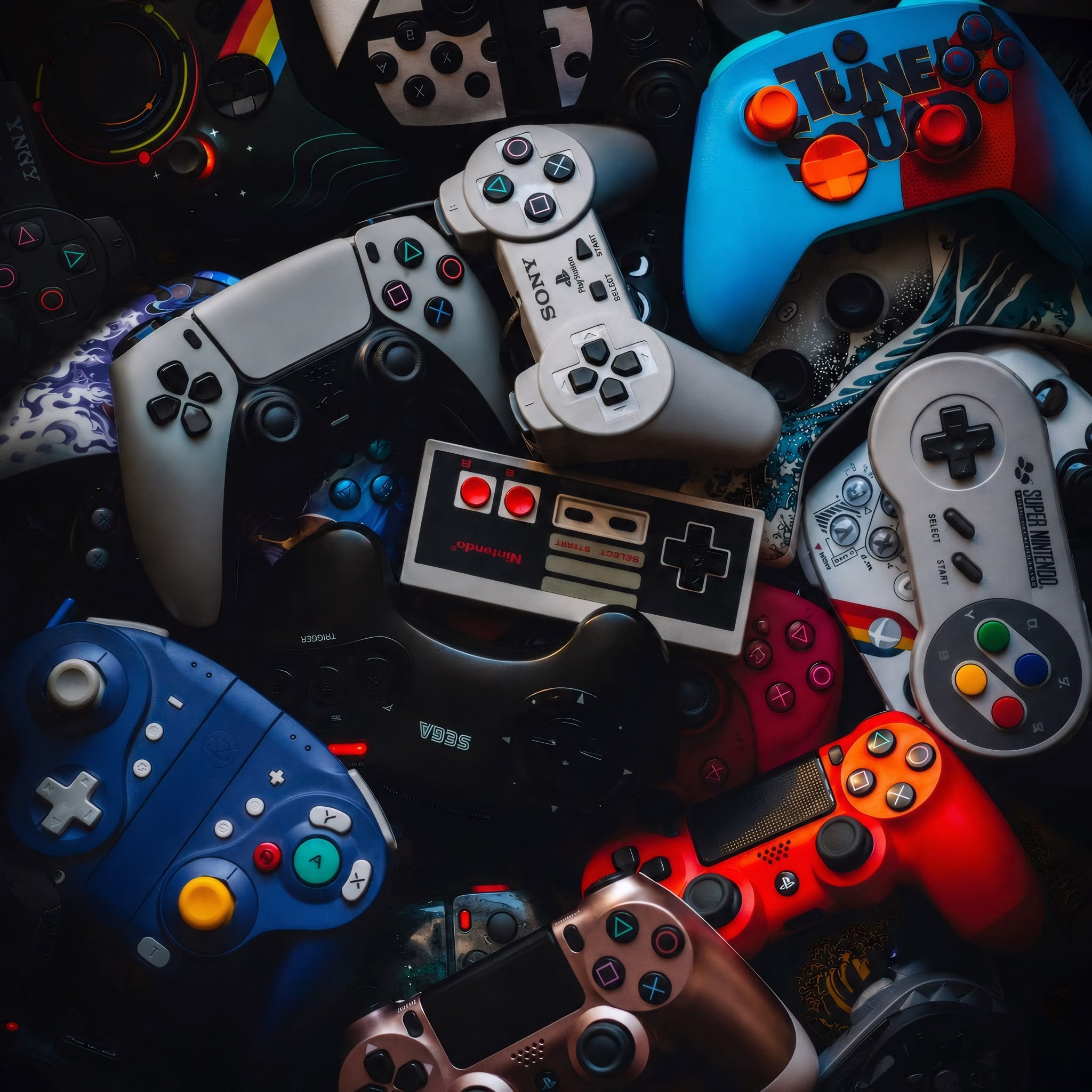 PlayStation Controller's Frameless Art Painting on Acrylic Sheet (30x30cm)