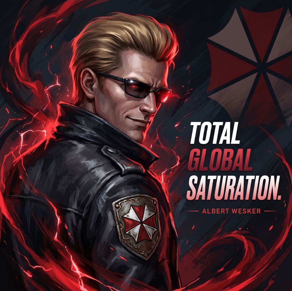 [Horror] Resident Evil Albert Wesker Frameless Art Painting on Acrylic Sheet (30x30cm)