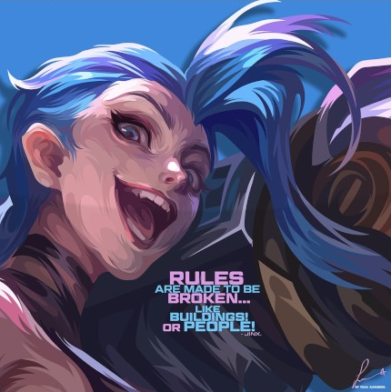 Arcane: League Of Legends - Jinx Frameless Art Painting (30*30 cm)