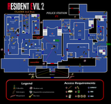 Resident Evil 2 - Map Police Station F1 Frameless Arts (30*30 cm)