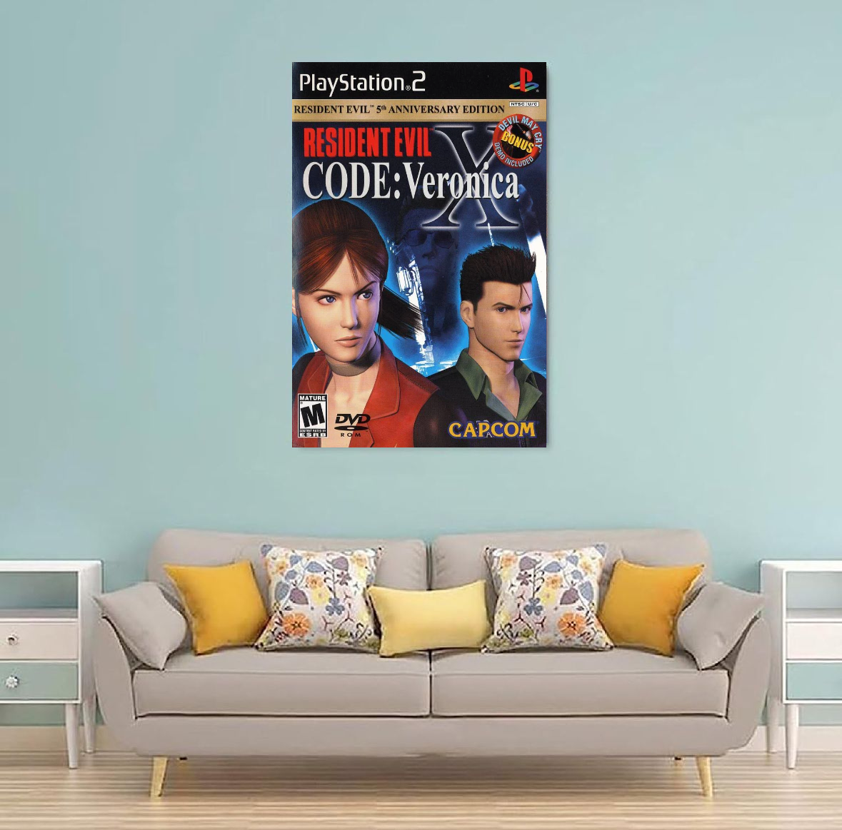 PS2 Resident Evil Code: Veronica X Decorative Painting Wall Wooden Posters (28x43cm)