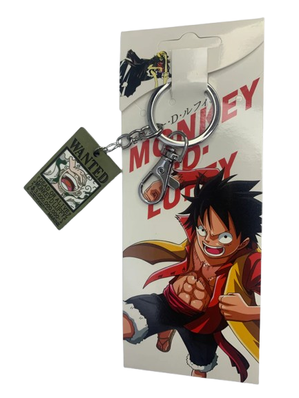 Anime One Piece Luffy Gear 5 Wanted Metal Keychain