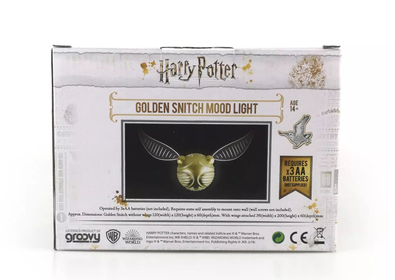 Official Golden Snitch Harry Potter Wall Light
