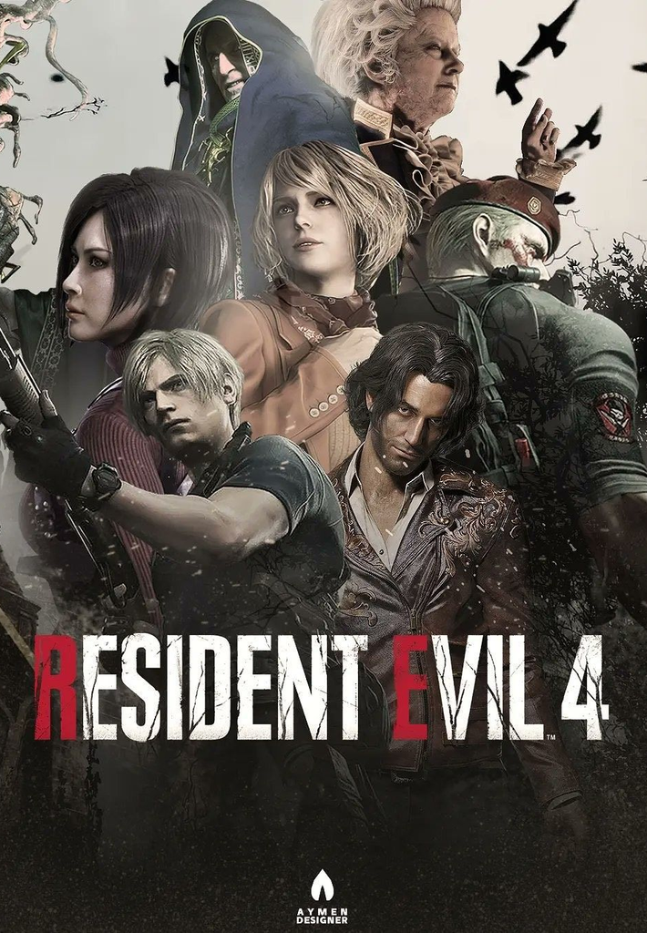 Resident Evil 4 Remake Decorative Painting Wall Wooden Posters (28x43cm)