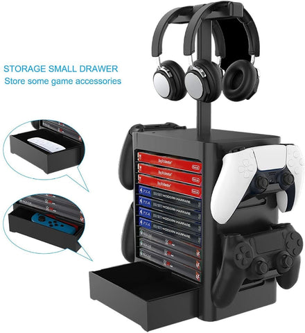 Multifunctional Game Storage Tower For PS4/PS5/NS/Xbox