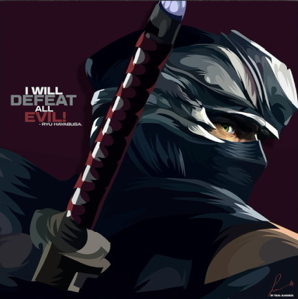 Ninja Gaiden - Ryu Hayabusa Frameless Art Painting (30*30 cm)