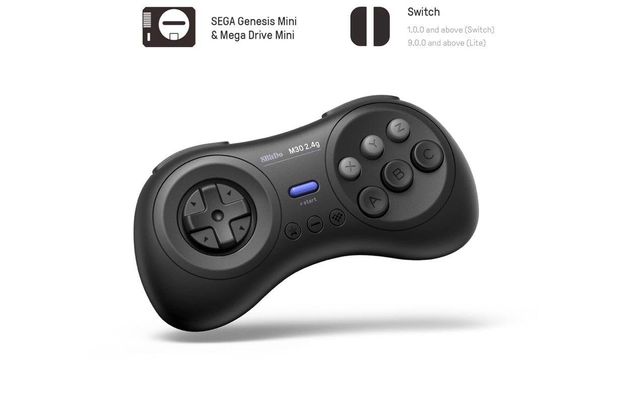 8Bitdo M30 2.4G Wireless Gamepad for Sega Genesis Mini and Mega Drive Mini - Sega Genesis, for Switch/Switch OLED, PC, macOS, Android, Steam Deck & Raspberry Pi