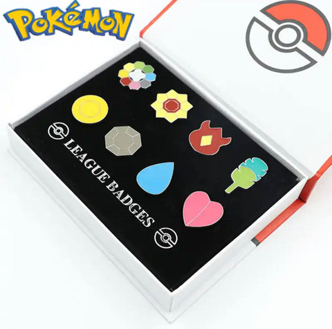 Anime Pokemon Gym Badge Gift Set