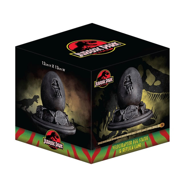 Jurassic Park 30th Anniversary Replica Egg (12cm) & John Hammond Cane Set (19cm)