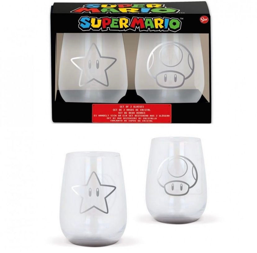 Official Super Mario 2Pcs Crystal Glass Set (510 ml)