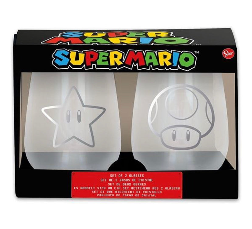 Official Super Mario 2Pcs Crystal Glass Set (510 ml)