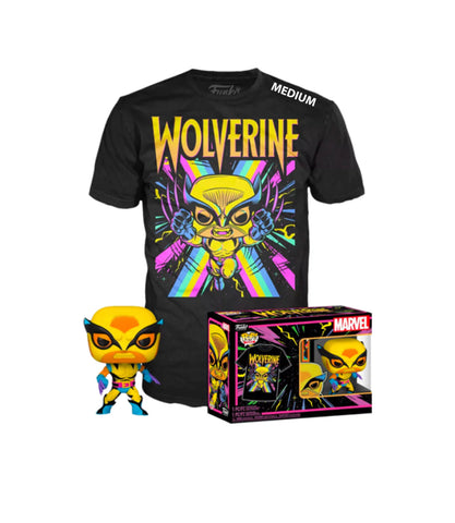 Funko Pop Wolverine Blacklight X-Men Funko Pop & Tee (Medium)