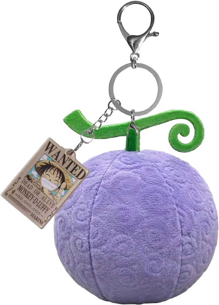 Anime One piece Luffy Devil Fruit Plush Keychain
