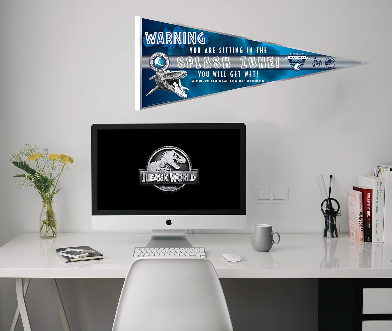 Official Jurassic World Felt Pennant Splash Zone (30" x 12")