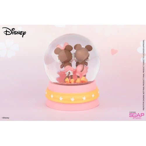 Disney Cherry Blossom Mickey Minnie Snow Globe