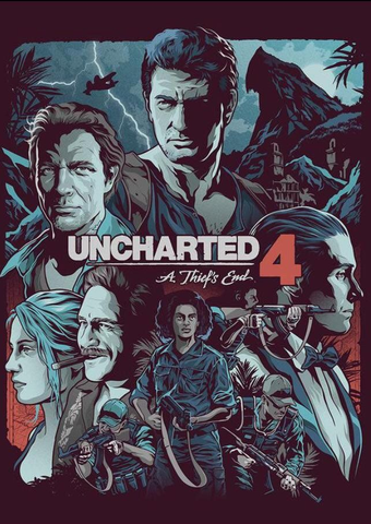 Uncharted 4 A Thief's End Decorative Painting Wall Wooden Posters (28x43cm)