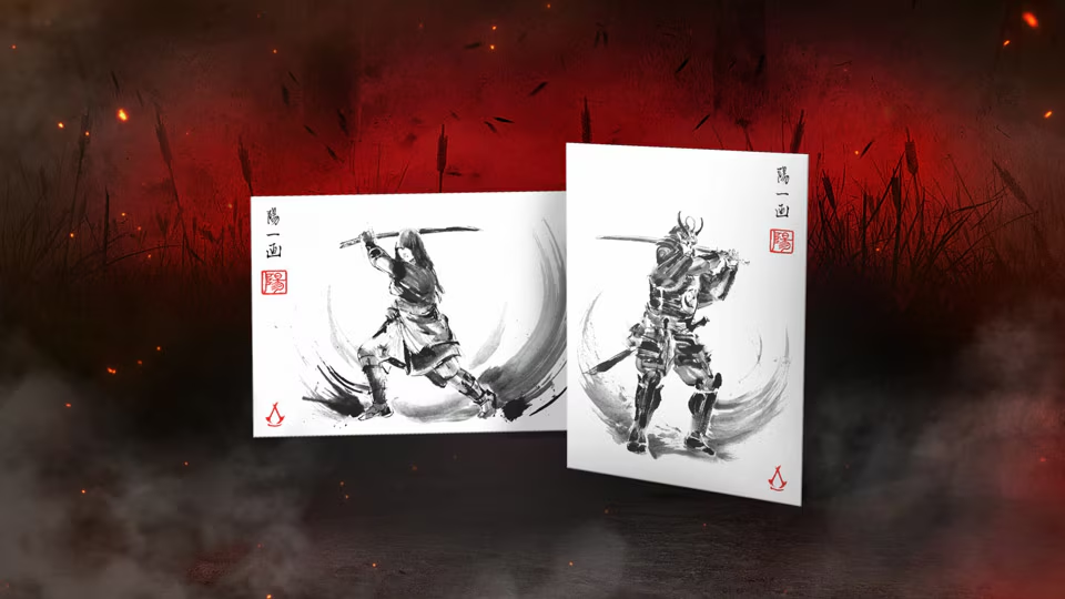Assassin's Creed Shadows - Collector's Edition Set of 2 Sumi-e Lithographs (19x13.5cm)