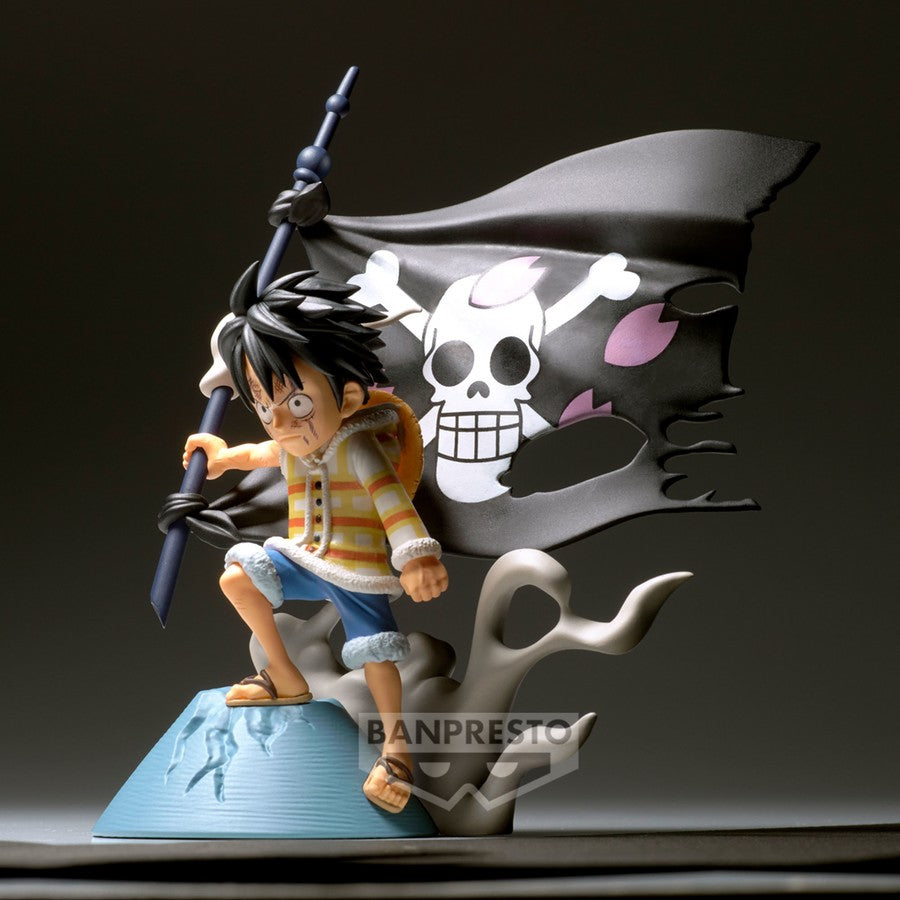 Banpresto Anime One Piece World Collectable Log Stories Monkey D Luffy Figure - (9cm)