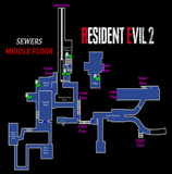 Resident Evil 2 - Map Sewer Middle Floor Frameless Arts (30*30 cm)