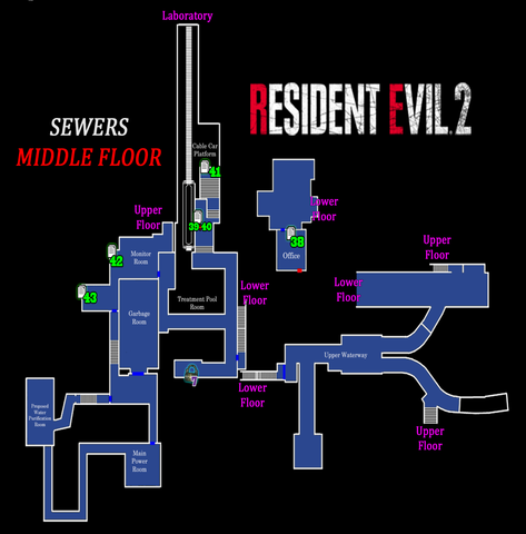Resident Evil 2 - Map Sewer Middle Floor Frameless Arts (30*30 cm)