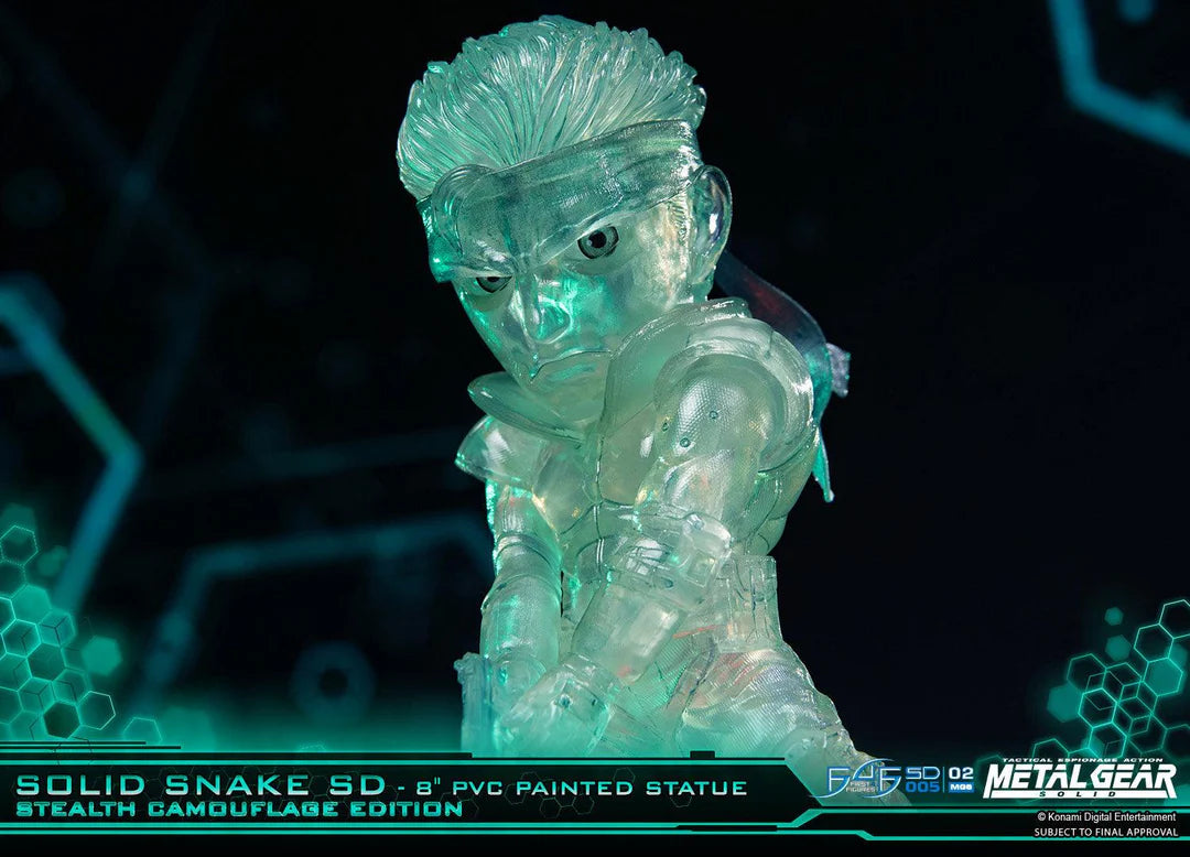 First 4 Figures Metal Gear Solid – Solid Snake SD Stealth Camouflage Exclusive Edition PVC Painted Statue (20cm)