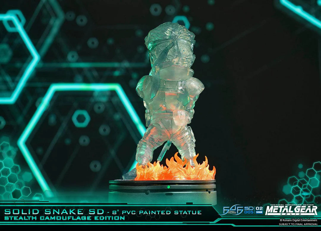 First 4 Figures Metal Gear Solid – Solid Snake SD Stealth Camouflage Exclusive Edition PVC Painted Statue (20cm)