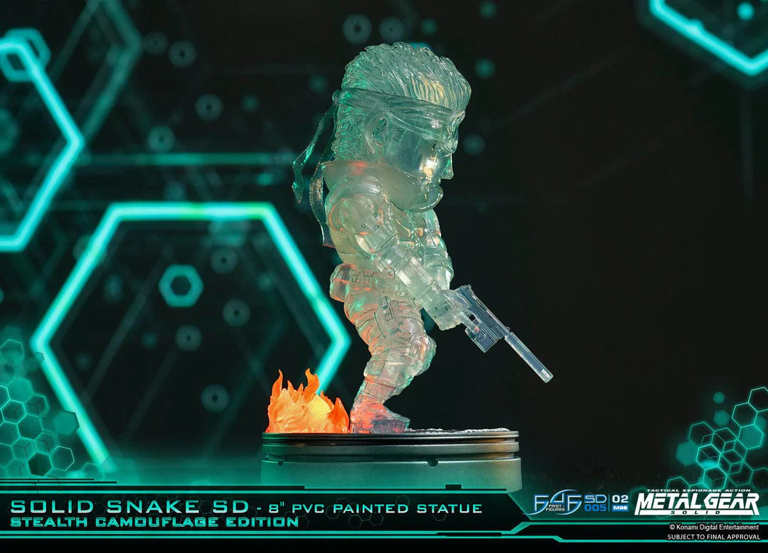 First 4 Figures Metal Gear Solid – Solid Snake SD Stealth Camouflage Exclusive Edition PVC Painted Statue (20cm)