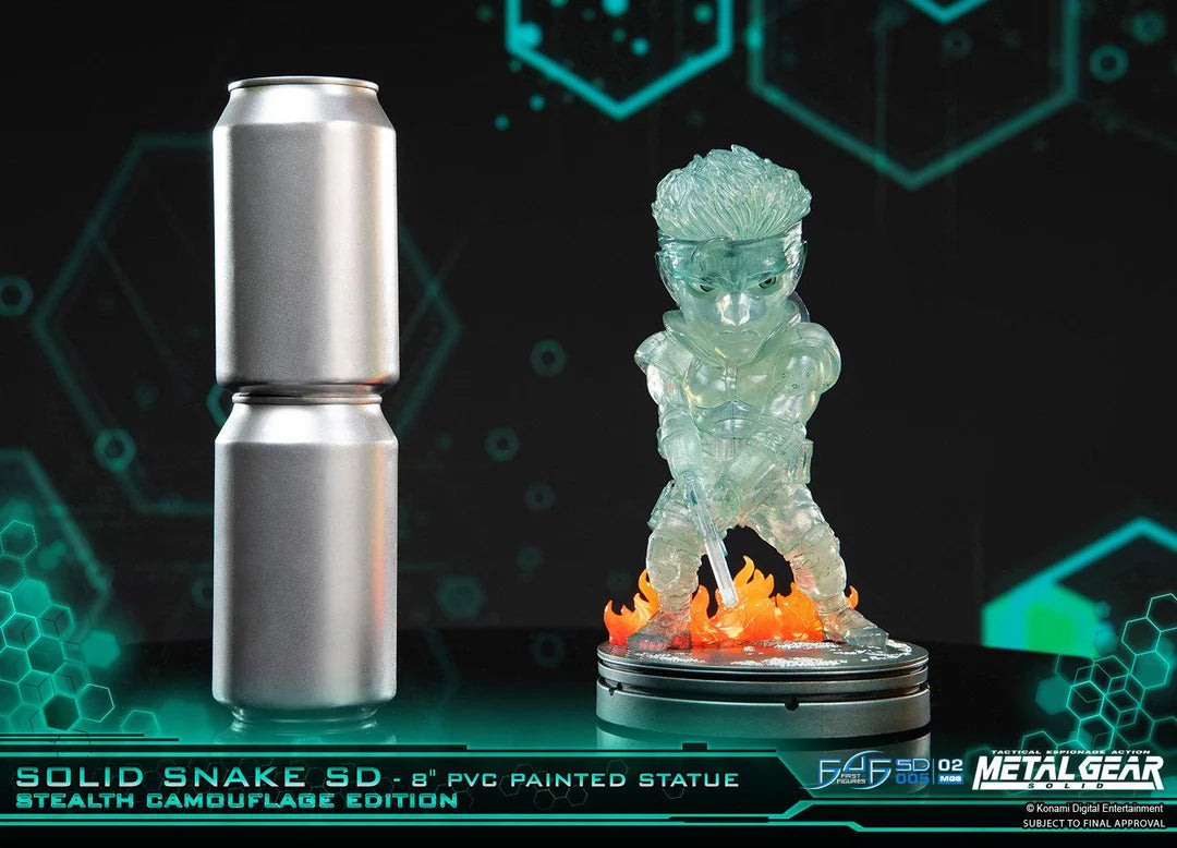 First 4 Figures Metal Gear Solid – Solid Snake SD Stealth Camouflage Exclusive Edition PVC Painted Statue (20cm)