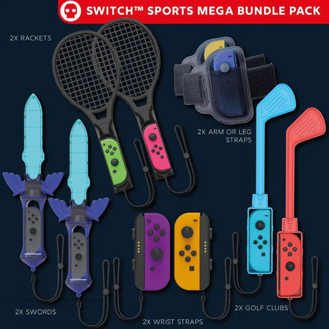 Nintendo Switch Sports Accessories Mega Bundle Pack (10Pcs)