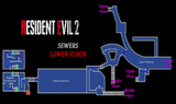 Resident Evil 2 - Map Sewers Lower Floor Frameless Arts (50*30 cm)