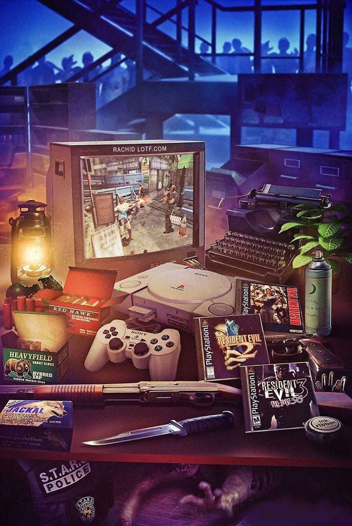 Resident Evil Gaming Setup Decorative Painting Wall Wooden Posters (28x43cm)