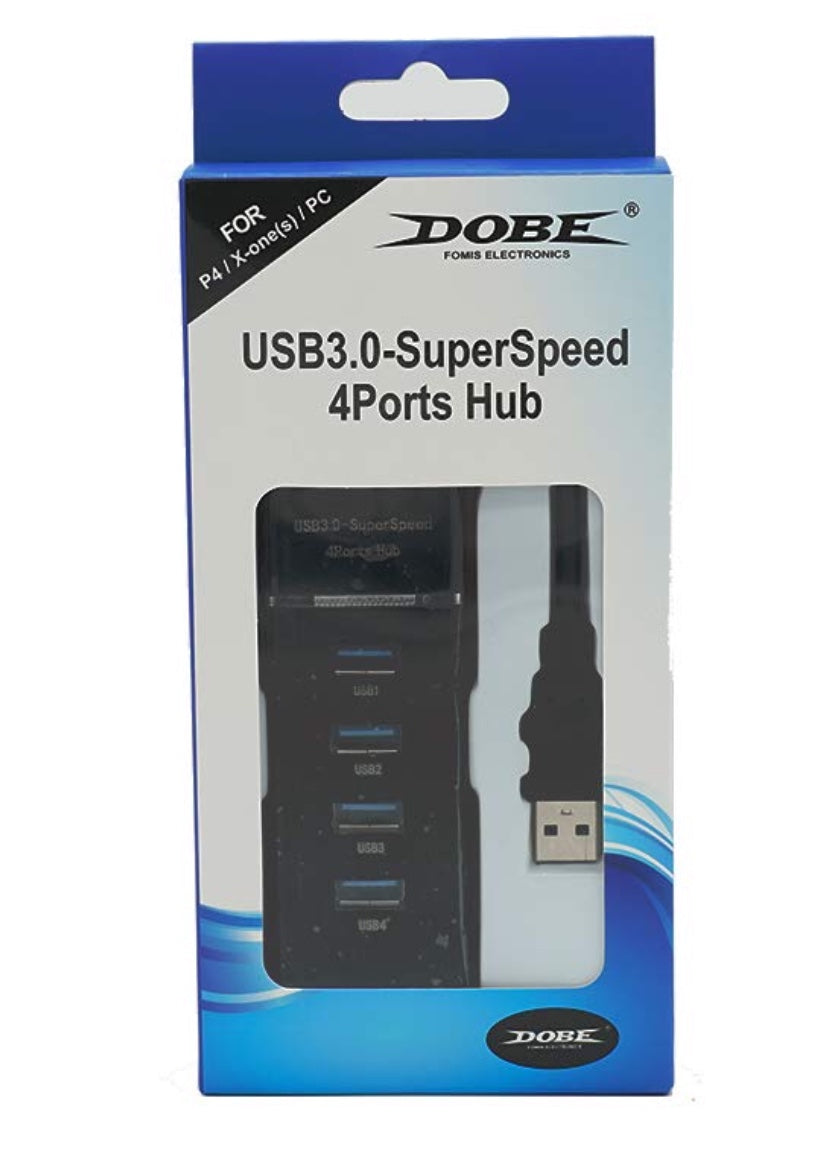 DOBE 4 Ports Hub USB 3.0 Super Speed High Speed For PS4(S)/PS4 Pro/Xbox One(S)/ Xbox 360/PC-Black