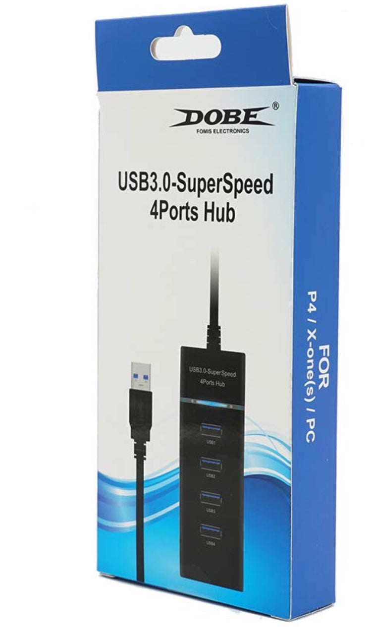 DOBE 4 Ports Hub USB 3.0 Super Speed High Speed For PS4(S)/PS4 Pro/Xbox One(S)/ Xbox 360/PC-Black